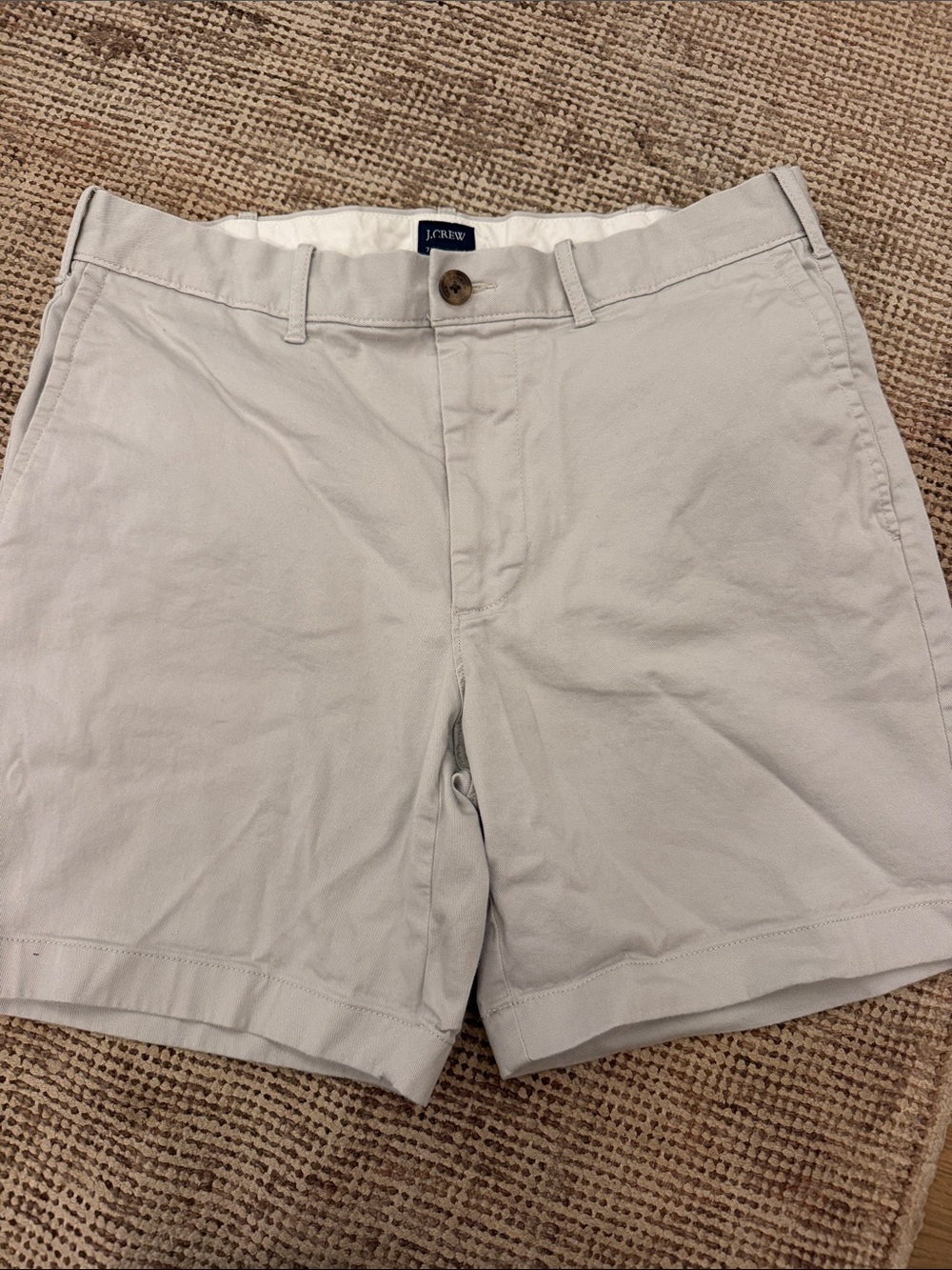 J. Crew Factory Men’s Stone Flat Front Chino Shorts 7” inseam